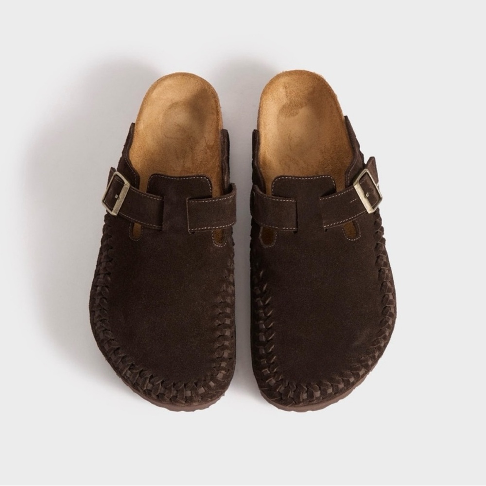 Kith x Birkinstock Boston braided Brown Suede